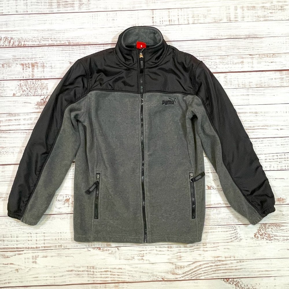Boys Puma Fleece and Nylon Zip Front Jacket